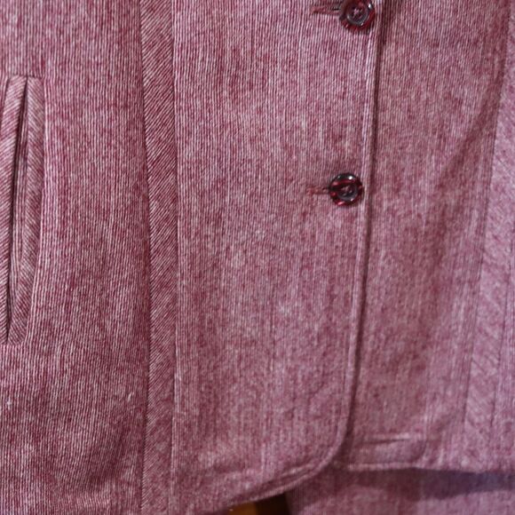 Horny Berry Vintage Purple Textured Pantsuit Jacket & Pants Professional LG - Picture 7 of 16